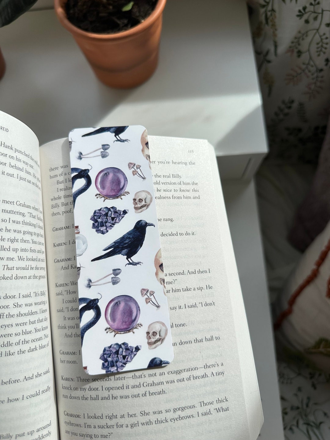 Scientology Bookmark Witchy Vibes Bookmark With Crows, Snakes, Skulls, Crystals, Crystal ...