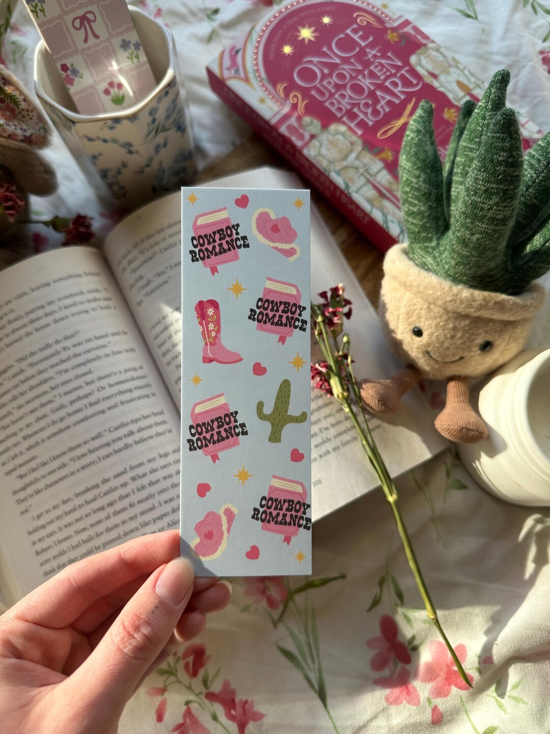 Cowboy Romance Bookmark – Cute Western Book Trope Design With Cowboy ...