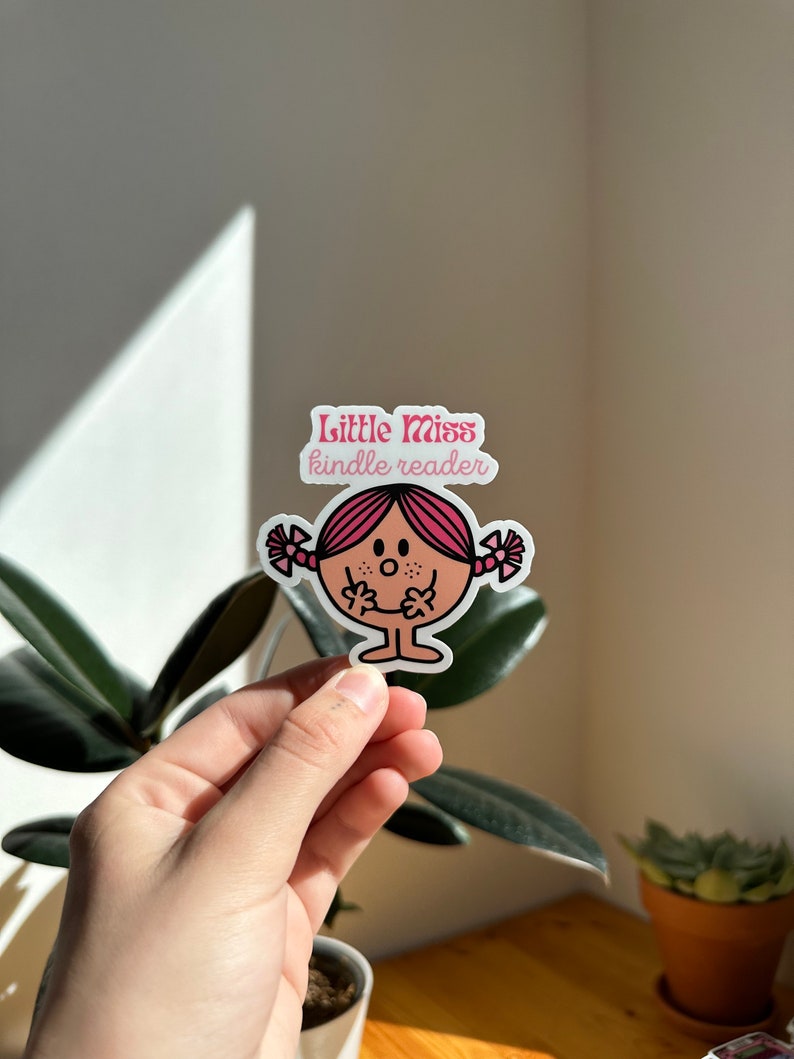 Little Miss Kindle Reader Sticker, Kindle Lover, Kindle Stickers, Reading Sticker, Book Lovers Sticker, Cute Bookish Sticker image 2