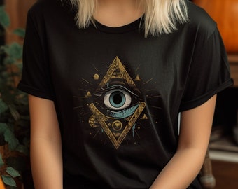 Evil Eye Shirt, Grunge Alt Clothing, Harajuku Pastel Goth, Goblincore Cottagecore tshirt