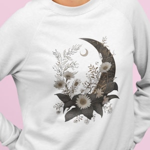 Mystic Moon Sweatshirt: Celestial Boho Pullover, Spiritual Clothing