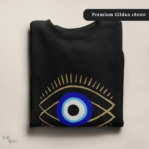 Minimalist Evil Eye Sweatshirt: Unisex Mystic Apparel