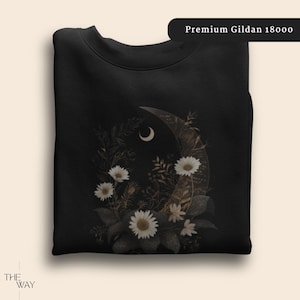 Mystic Moon Sweatshirt: Celestial Boho Pullover, Spiritual Clothing
