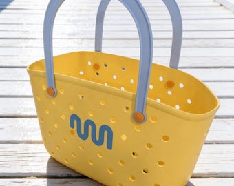 Rubber Tote Bag Waterproof Washable Tip-Proof Pool Gym Market Cleaning Products