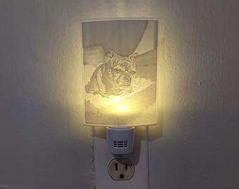 MADE by ORDER Lithophane Night Light for Your Pet Picture or any photo
