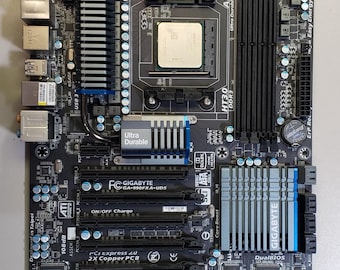 Game PC set gigabyte GA990FXAUD3 AM3+ cpu + cooler + evga card + ssd + back panel