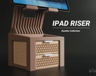 iPad Stand Riser with Kumiko Drawer
