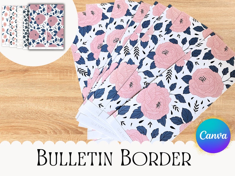 Floral Patterned Bulletin Board Border for Wall Multiple Etsy