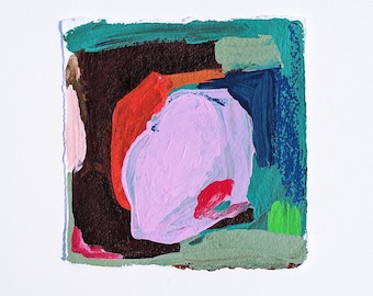 Desert Flores Original Abstract Painting on Paper