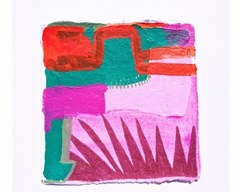 Mango y Fraises con Tajin Original Abstract Painting on Paper