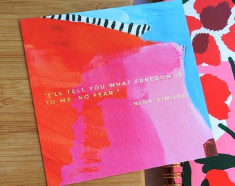 Nina Simone Motivational Quote Square Postcard