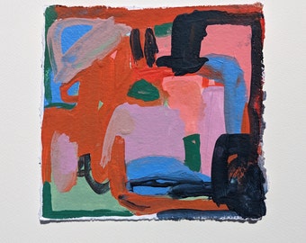 Traffic on the 101 Original Abstract Painting on Paper