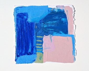 Texas Sage Original Abstract Painting on Paper