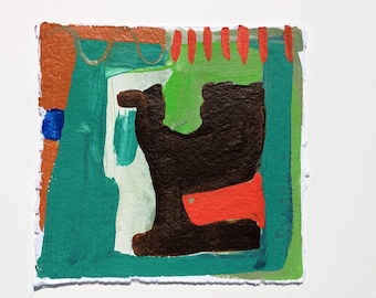 Nopales in Nogales Original Abstract Painting on Paper