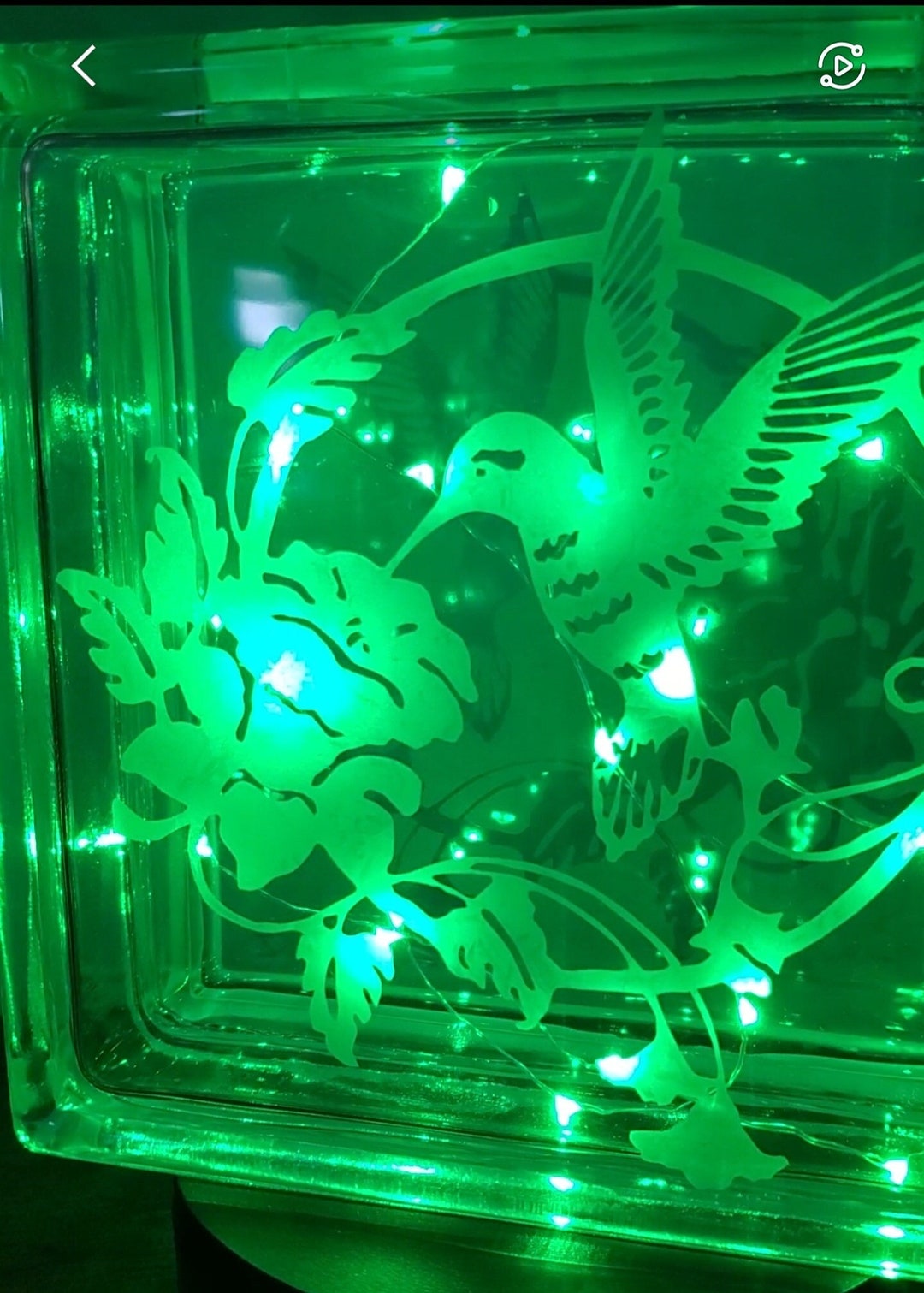 Hummingbird Glass Block With Lights - Etsy