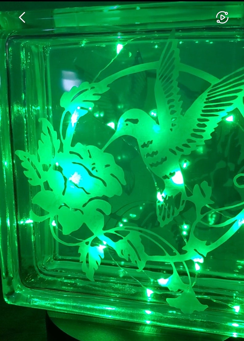 Hummingbird Glass Block With Lights - Etsy