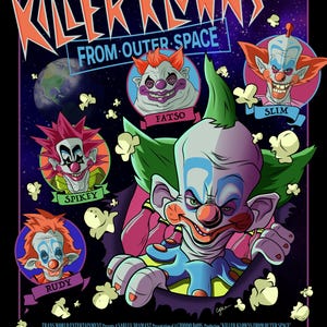 Killer Klowns from Outer Space Blacklight Tapestry – Cult Horror Poster Art | 80s Sci-Fi Wall Decor | Eyesore Poster Company