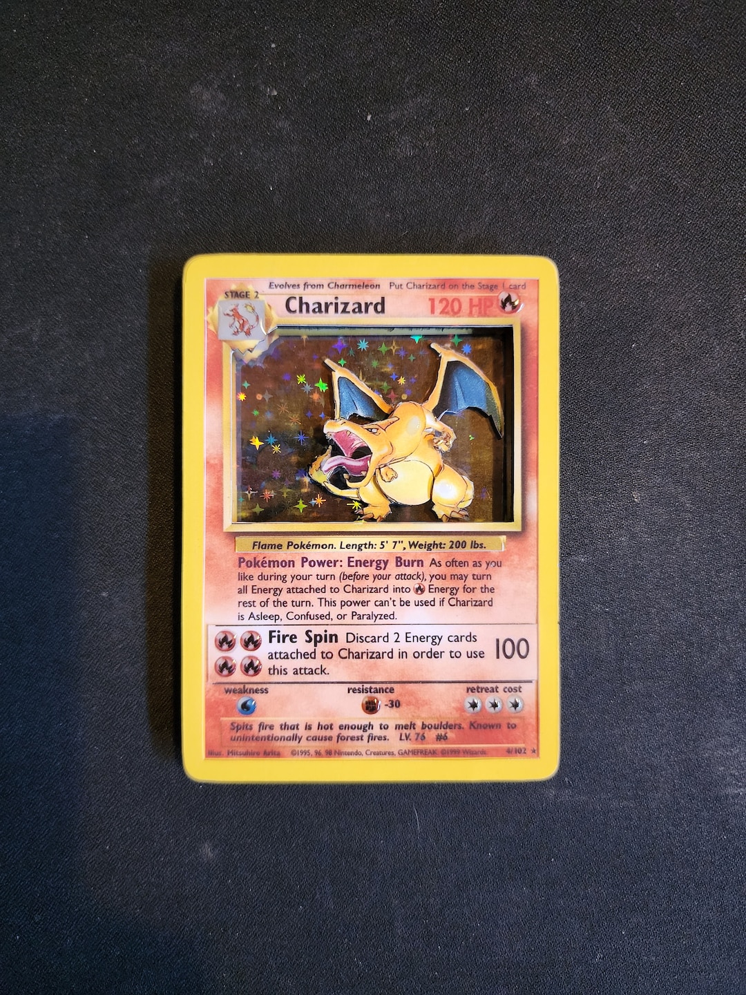 shadow charizard pokemon card 1 1 art depiction of Charizard that makes it a true standout piece 3D Charizard Card - Shadowbox