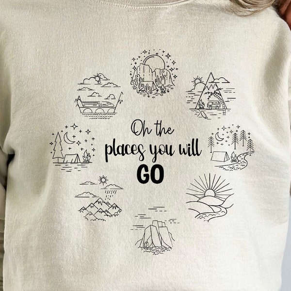 Oh the places you go Digital Download, PNG file, File for Cricut, Wanderlust design, Travel lovers design