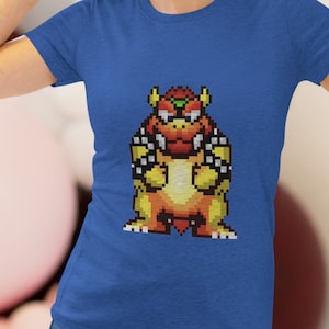 Women's Style T-Shirt Retro Bowser, Super Mario, NES T-shirt, NES Games, Retro Games Nintendo