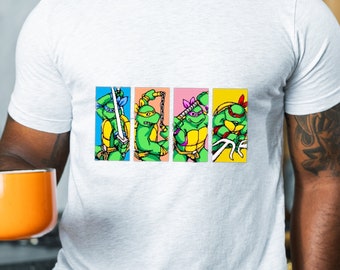 Men's Style T-Shirt Retro TMNT Teenage Mutant Ninja Turtles NES T-shirt, NES Games, Retro Games, Arcade Games