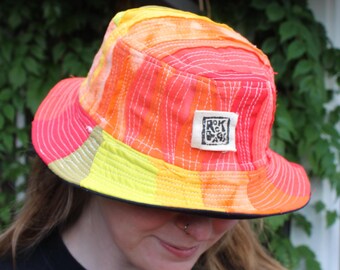 Bedruckter Patchwork Fischerhut