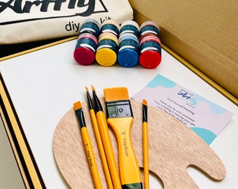 Artist’s Acrylic Painting Kit - complete starter supplies including frame