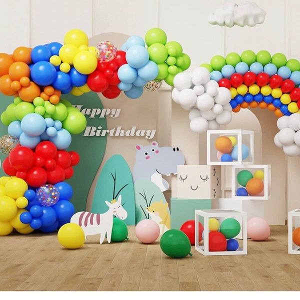 129 PCS Rainbow Balloon Garland Kit DIY Balloon Arch Rainbow Birthday Party Rainbow Balloon Arch Kit Assorted Color Easter Balloon Garland