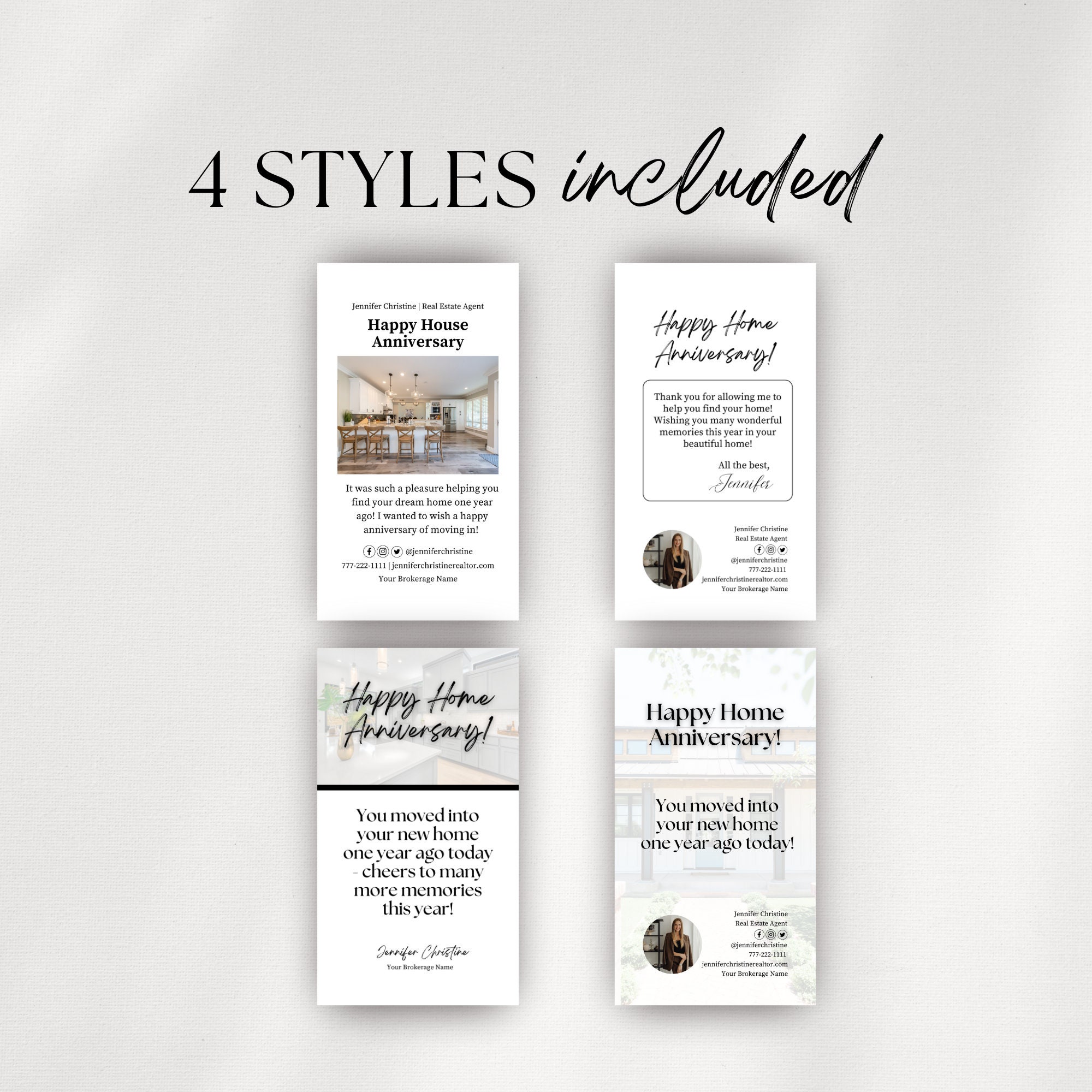 Happy House Anniversary Card Digital Textable Bundle, Housiversary ...