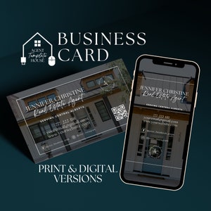 Luxury Real Estate Business Card, Realtor Business Card, Real Estate Agent Card, Canva Template, Digital Business, Agent Marketing B105