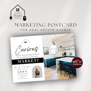 Postal de bienes raíces, Postales de agentes inmobiliarios, Plantilla Canva de agentes inmobiliarios, Marketing de agentes inmobiliarios, Agricultura de agentes inmobiliarios, Tarjeta de hola vecino, Agente inmobiliario P107