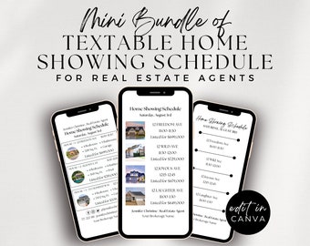 House Showing Schedule Bundle, Digital Showing Itinerary, House Hunting, Home Showing, Real Estate Marketing Template, Digital Real Estate