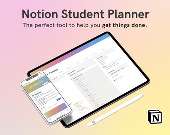 student planner notion template Notion Template Student Planner, Academic School Planner for Notion, ADHD College Planner Notion Vision Board Template