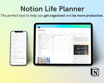 Notion Life Planner Template, Vision Board Life Planner Template for Notion, ADHD Planner Notion Budget Planner Template