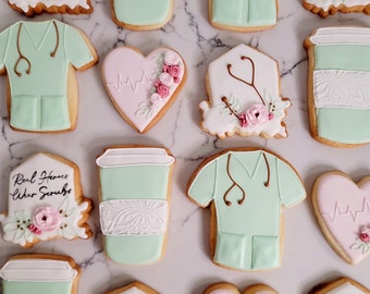 Nurse Cookies, Nurse Graduation Sugar Cookies