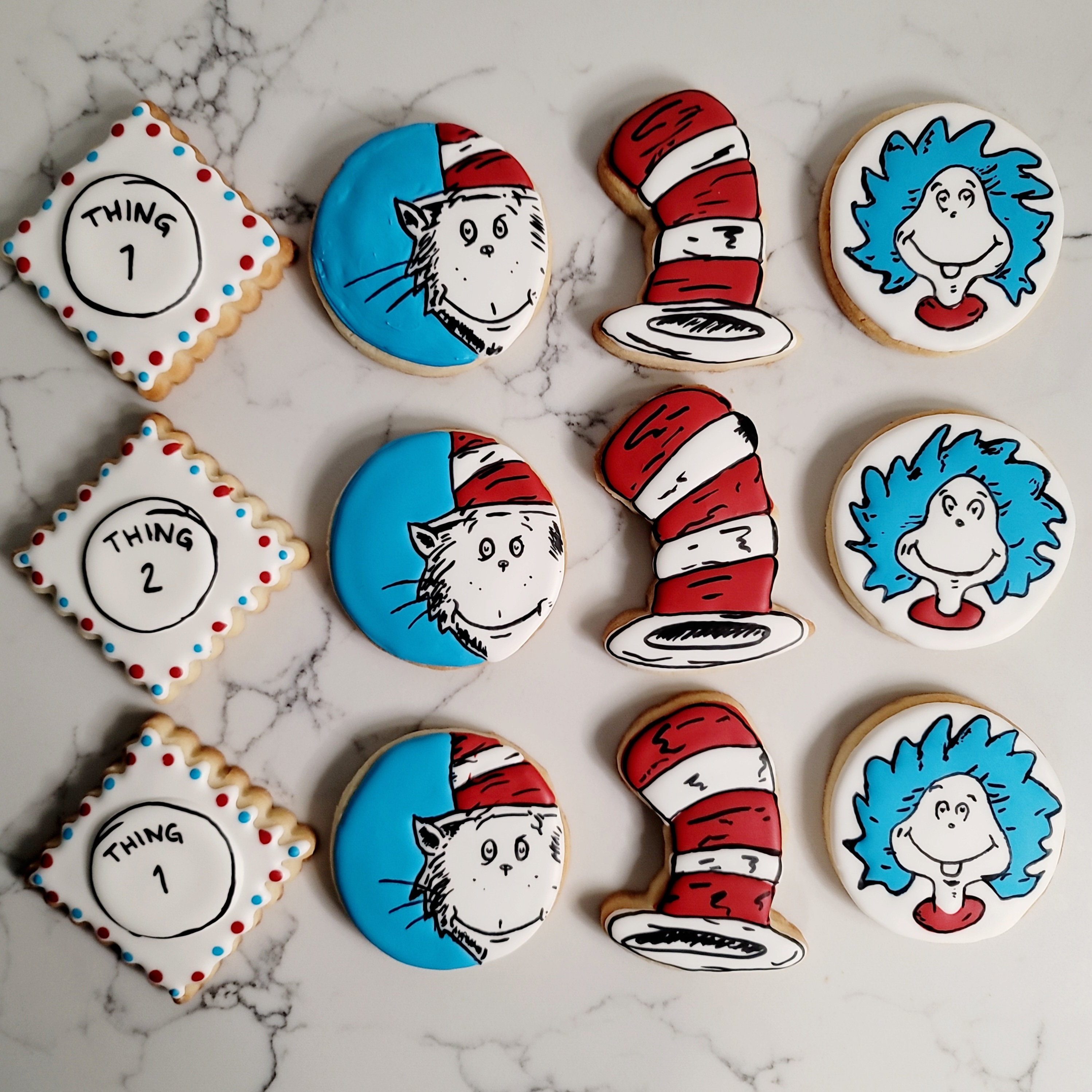 Cat in the Hat Sugar Cookies Dr. Seuss Cookies Thing One & Etsy