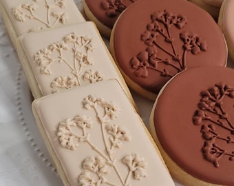 Terracotta Flower Sugar Cookies, Vintage Wildflower Cookies, Flower Cookies, Wedding Cookies, Bridal Shower Cookies