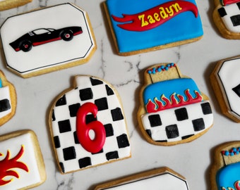 Hot Wheels Sugar Cookies, Car Cookies, Birthday Boy Cookies