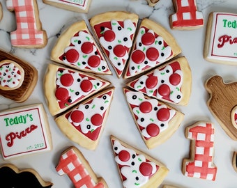 Pizza Party Sugar Cookies, Pizza Birthday Cookies