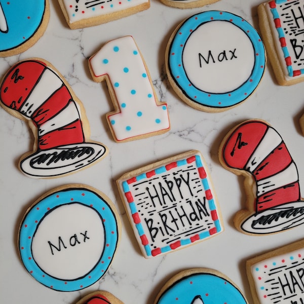 Cat In the Hat Sugar Cookies, Dr. Seuss Cookies