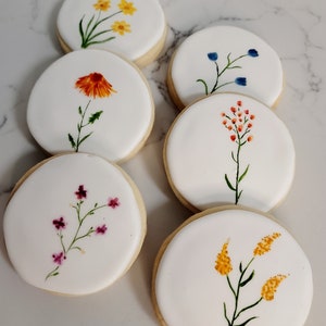 Flower Watercolor Sugar Cookies, Wildflower Cookies, Wedding Cookies ...