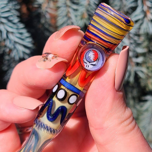 Confetti Glass Chillum One Hitter with Milli