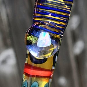Konfetti Glas Chillum One Hitter mit Opal