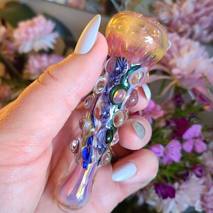 Inside Out Bumpy Chillum One Hitter Glass Pipe, with Milli options available