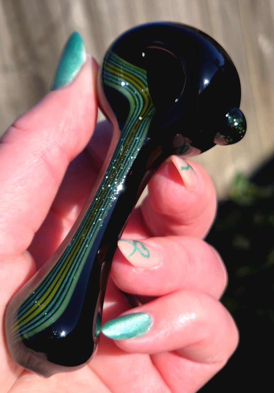Reflective Color Spoons Black Spoon With Glitter, Rasta, Rainbow, Red, Green or Purple Color ...
