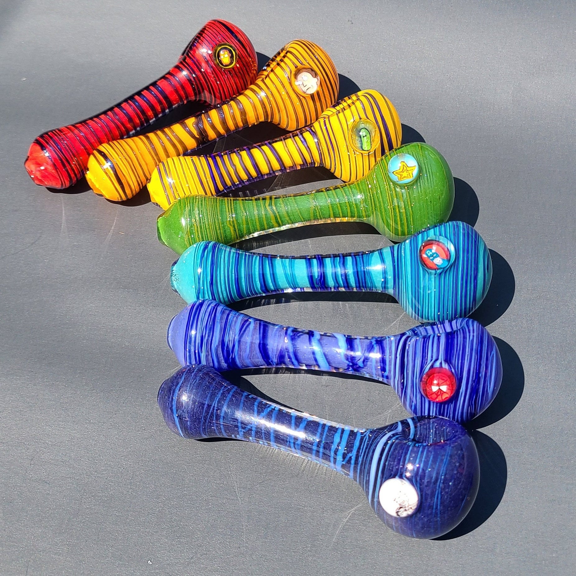 Glass Smoking Pipes Spoon Pipe New Arrival Hookah Pink Green Blue Thick  From High420, $3.09