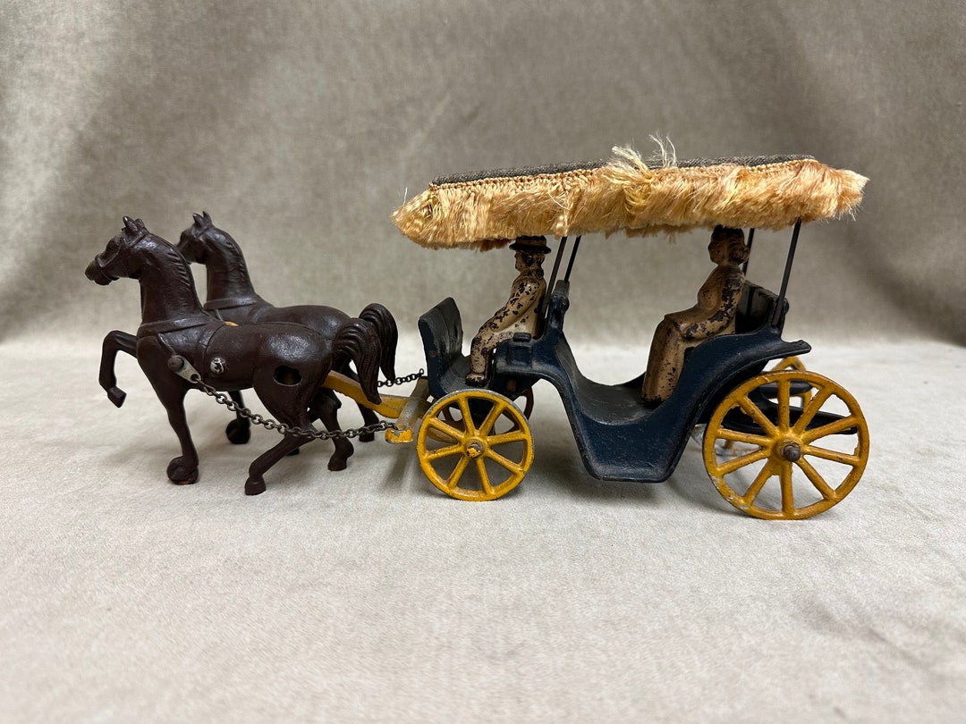 Stanley Cast Iron Horse and Carriage Toy Etsy