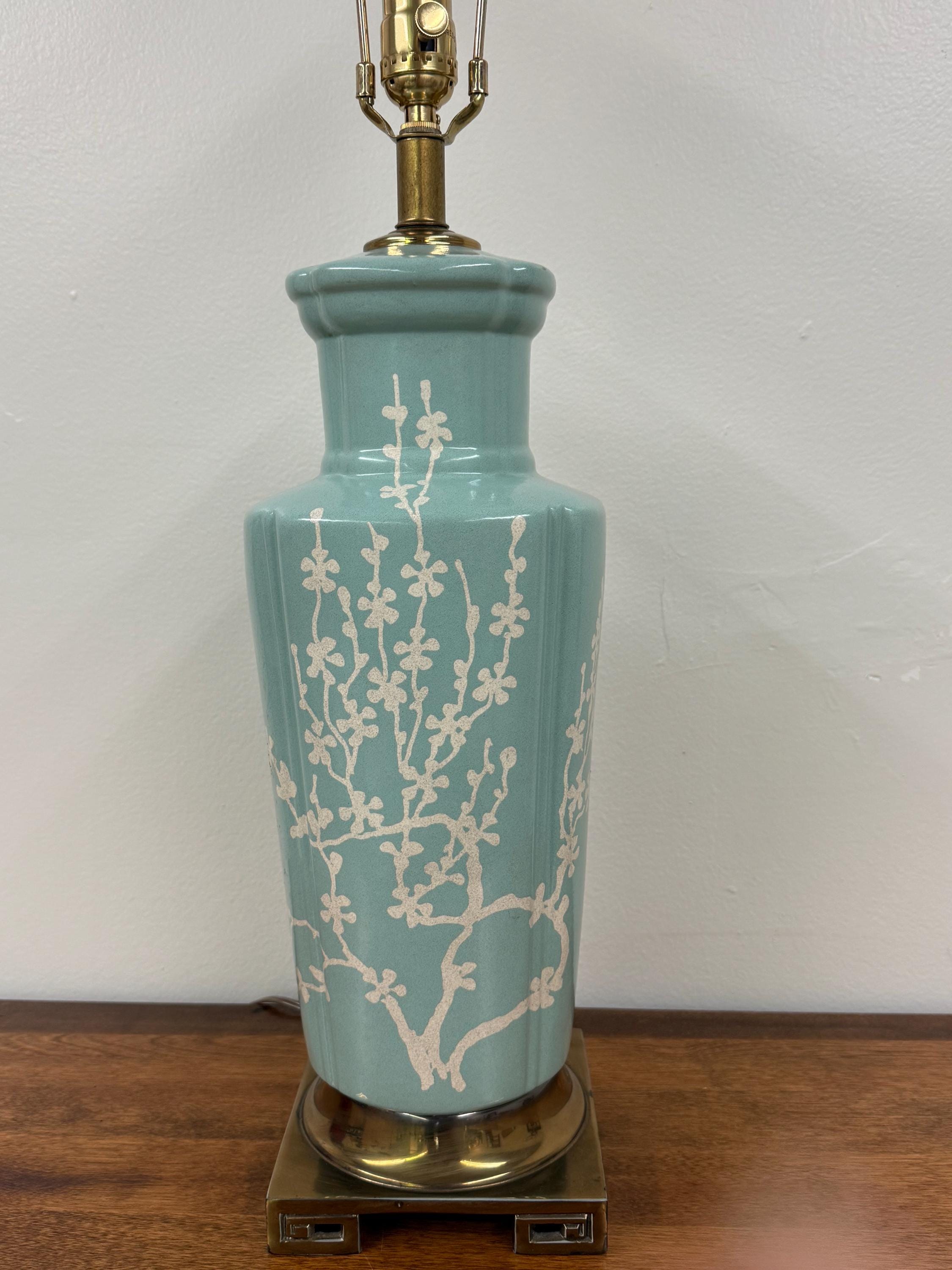 Vintage Green Asian Vase Lamp