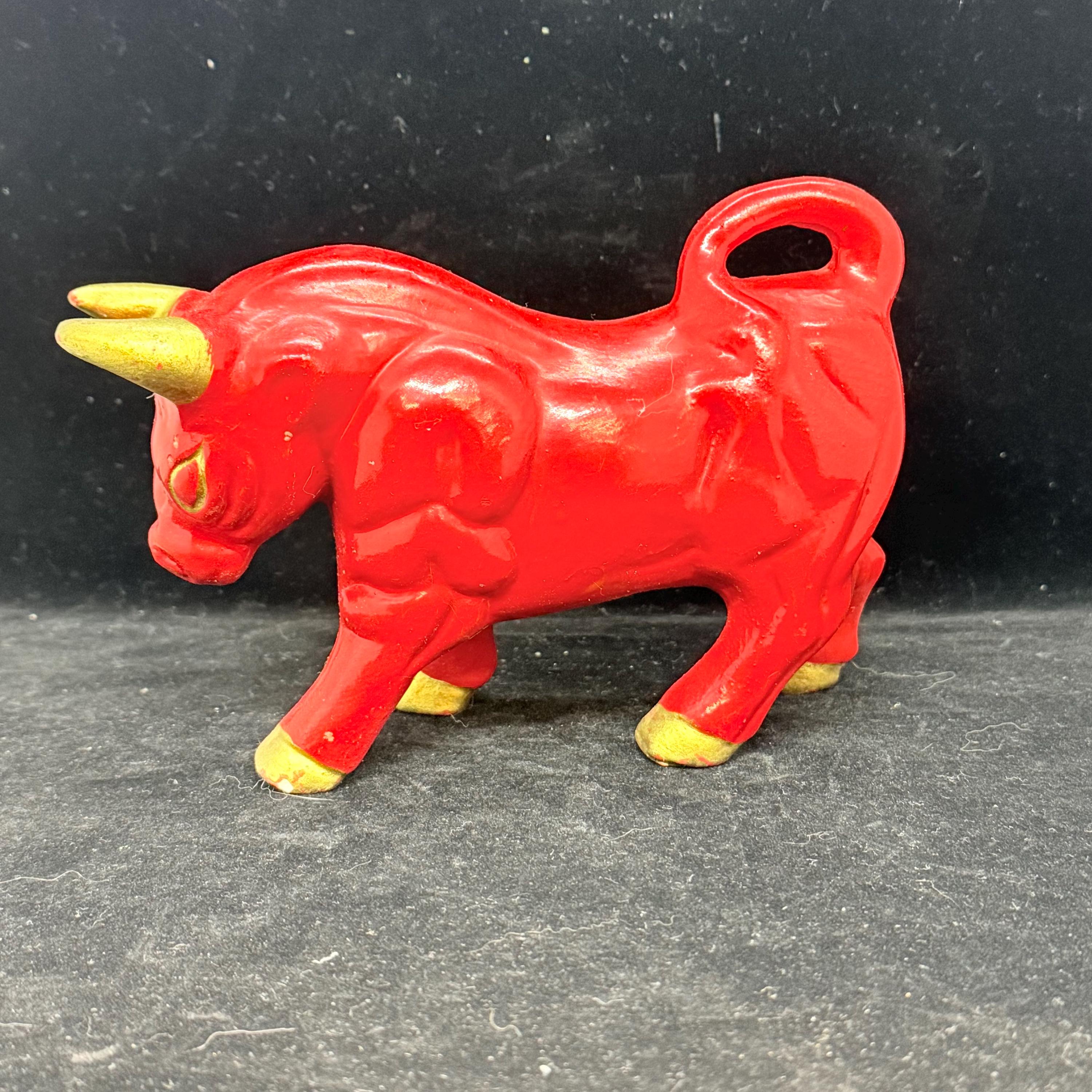 Retro Ceramic Red Bull - Etsy