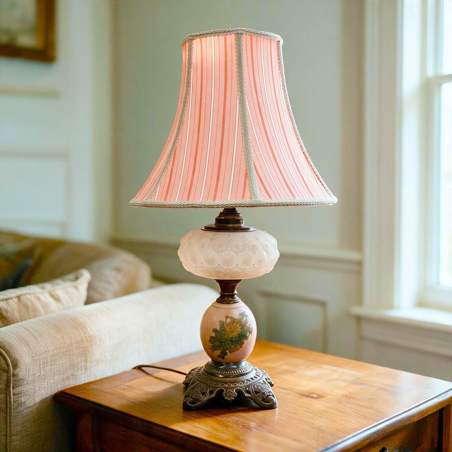 Vintage Porcelain Oil Lamp - Etsy